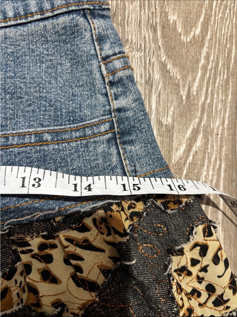 Rare Milana Patchwork Animal Print Boho Maxi Skirt | Denim Waist | Size 4 - Picture 9 of 11